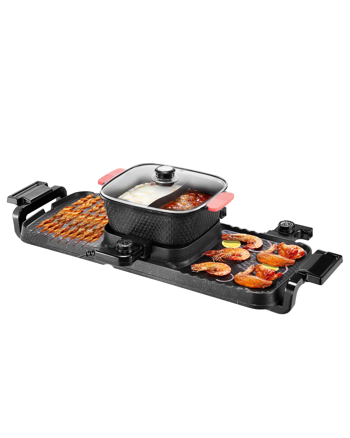 Electric Hot Pot With Smokeless Bbq Grill Pan For Kitchen Cooking_voghion.com
